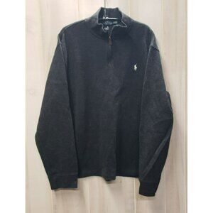 Polo Ralph Lauren 1/4 Zip Pullover Sweater Mens XXL Charcoal Gray 100% Cotton